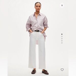 J. Crew Women's White Slim Wide Leg Jeans